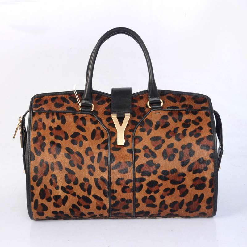 8221 Yves Saint Laurent medio Cabas Chyc Bag 8221 nero leopardo